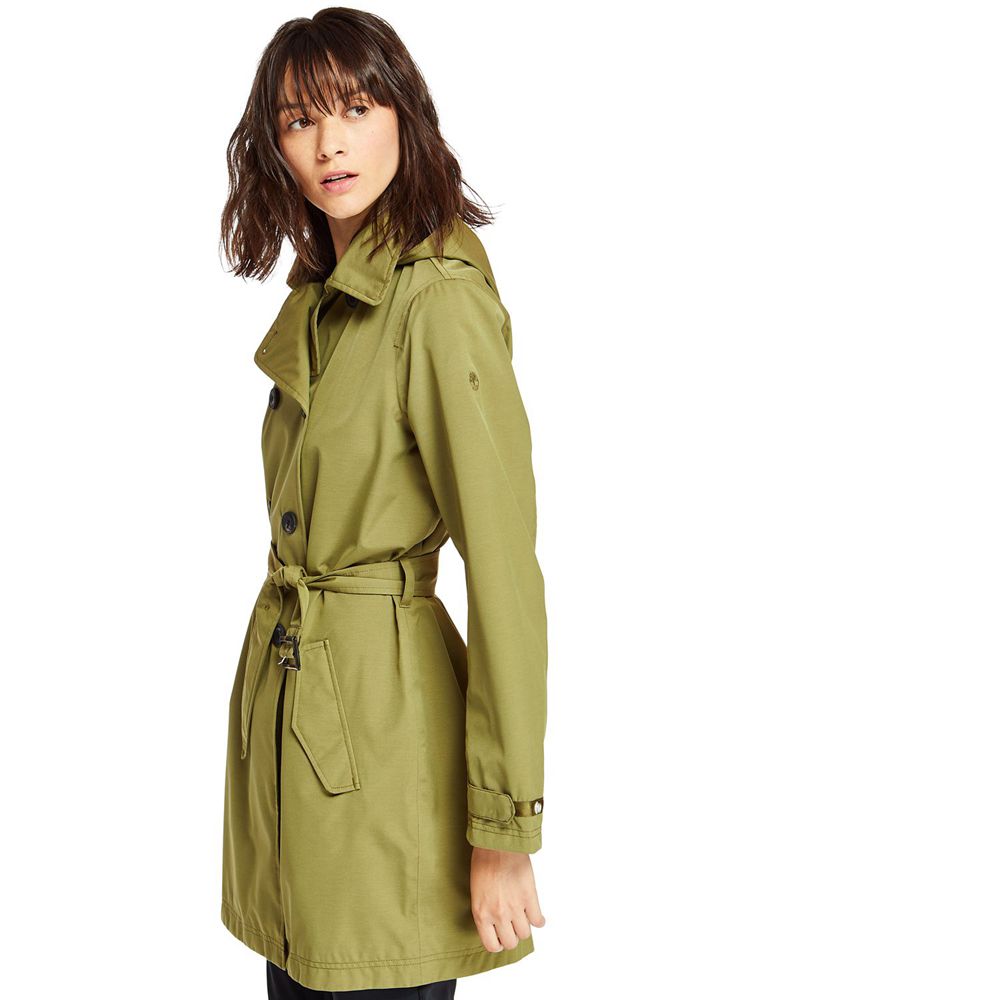 Timberland Womens Coats Classic Waterproof Trench - Olive - India ZS4308512